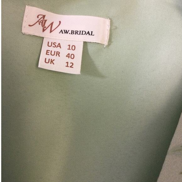 AW BRIDAL 10 L Pistachio Green Penoy floral Celia formal maxi dress NEW b95 - Picture 8 of 9